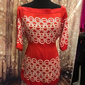 BEBE satin feel blouse with tie